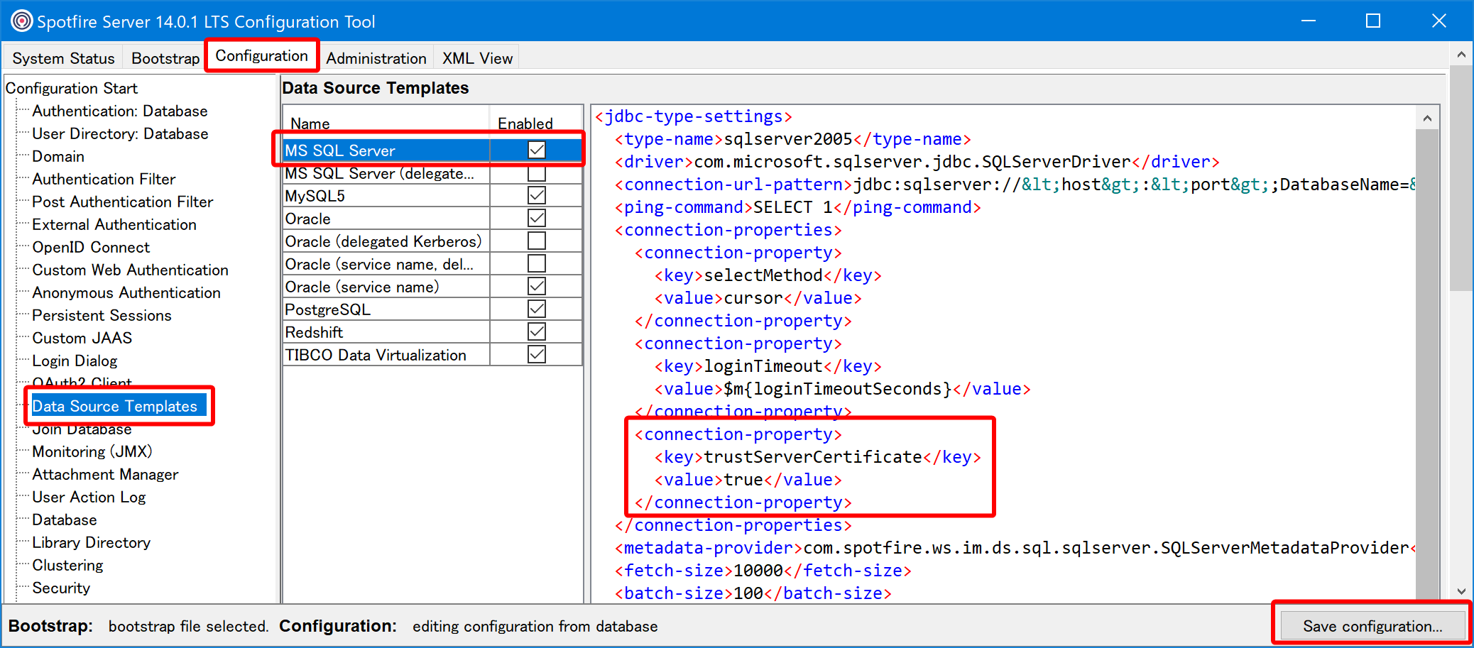 MS SQL ServerへのJDBC接続における仕様変更（12.3以降） – TIBCOサポート